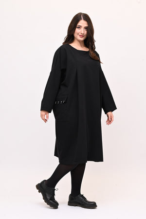 Abito sacchetto piercing - Nero