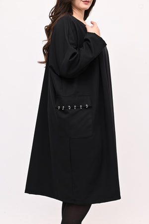 Abito sacchetto piercing - Nero