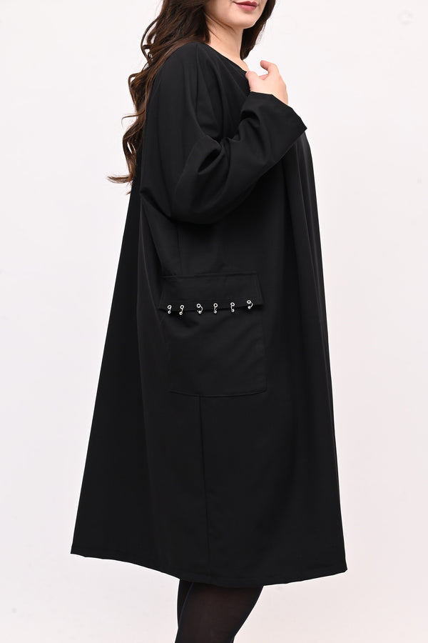 Abito sacchetto piercing - Nero