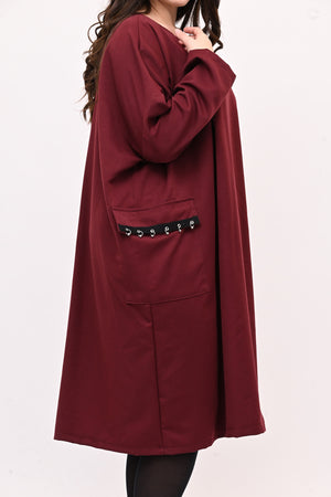 Abito sacchetto piercing - Vino