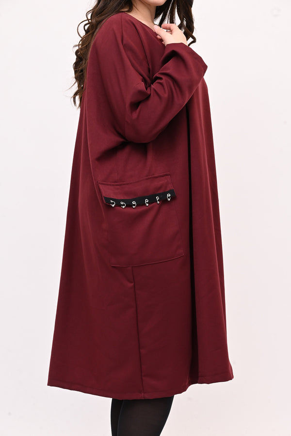 Abito sacchetto piercing - Vino