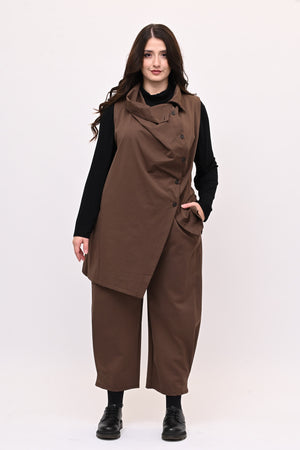 Completo gilet bottoni - Moro