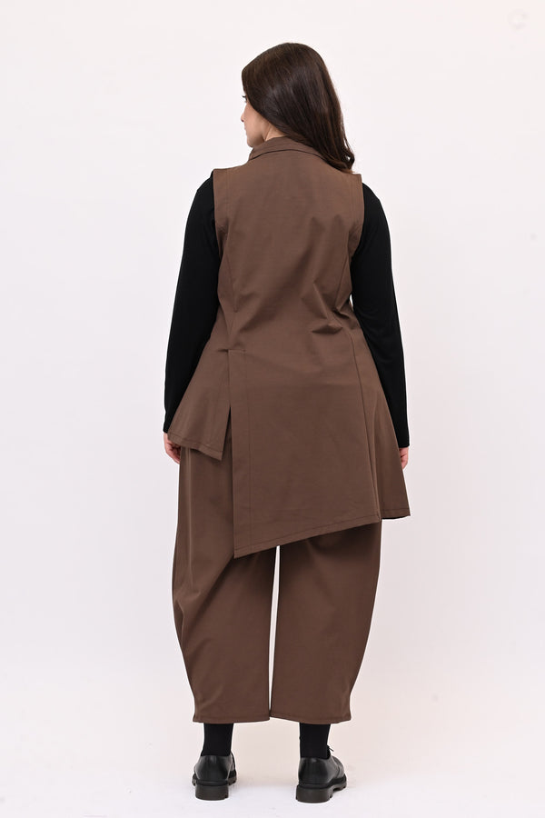 Completo gilet bottoni - Moro