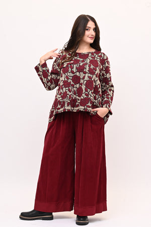 Maglia goffrata bordo - Vino