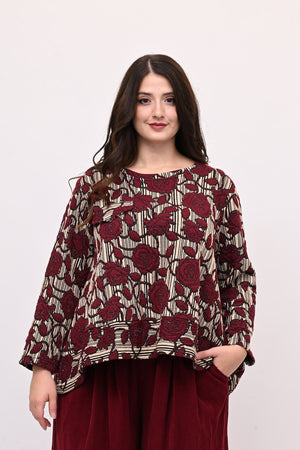 Maglia goffrata bordo - Vino