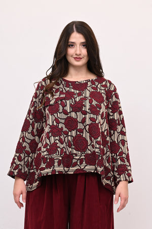 Maglia goffrata bordo - Vino