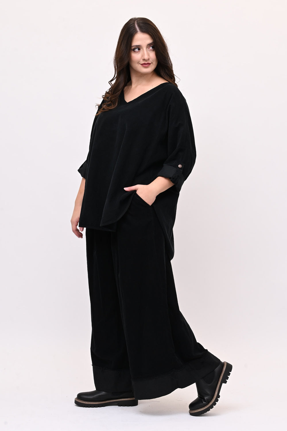 Completo costine ovetto - Nero