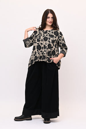 Maglia goffrata bordo - Nero