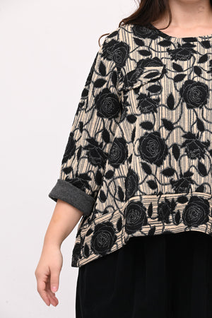 Maglia goffrata bordo - Nero