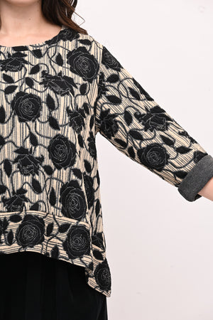 Maglia goffrata bordo - Nero