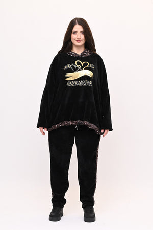 Tuta ciniglia cuore - Nero