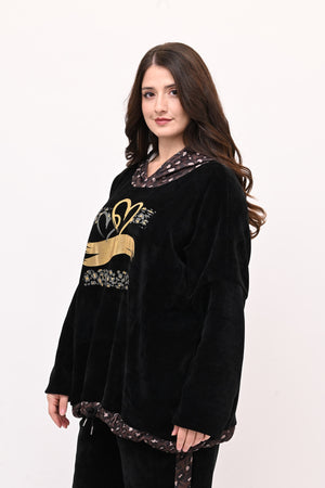 Tuta ciniglia cuore - Nero