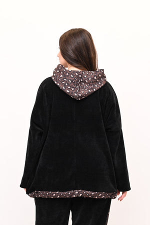 Tuta ciniglia cuore - Nero