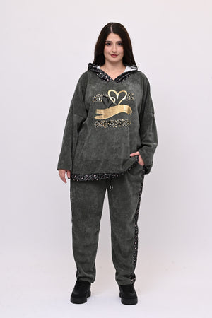 Tuta ciniglia cuore - Verde militare