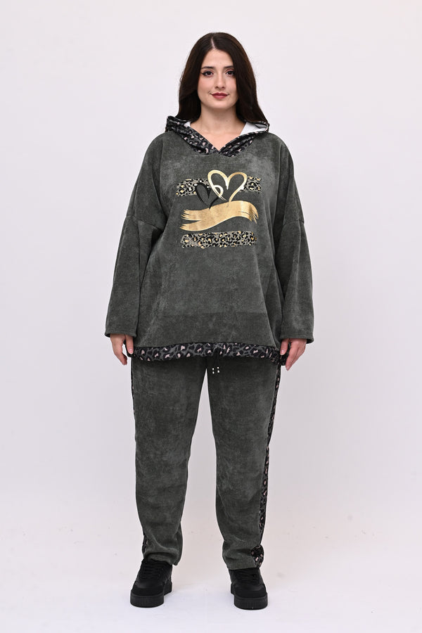 Tuta ciniglia cuore - Verde militare