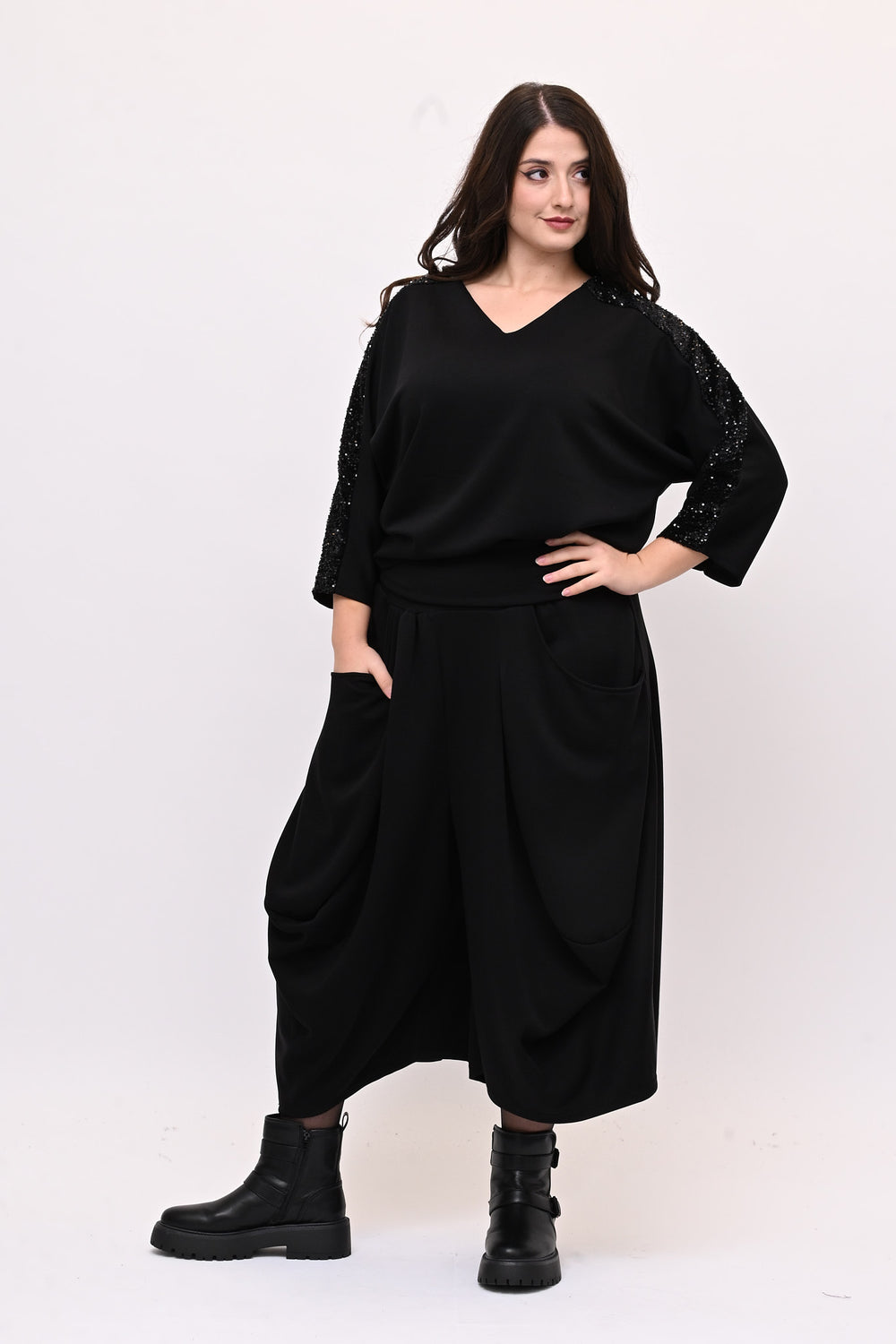 Completo neoprene paillettes - Nero