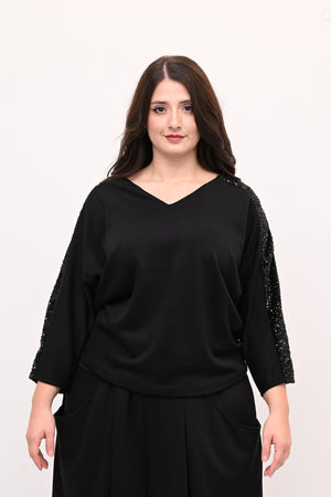 Completo neoprene paillettes - Nero