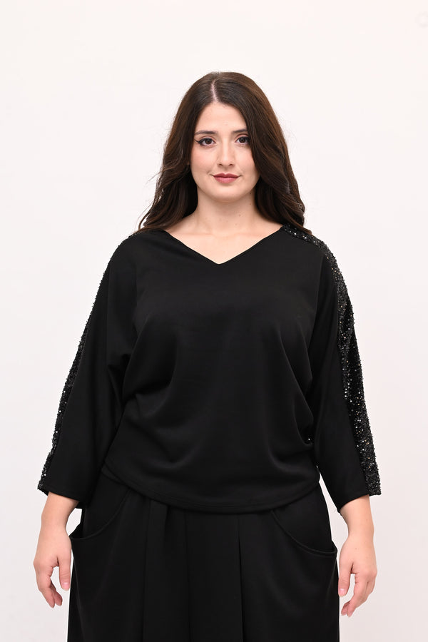 Completo neoprene paillettes - Nero