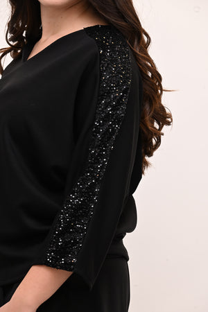 Completo neoprene paillettes - Nero