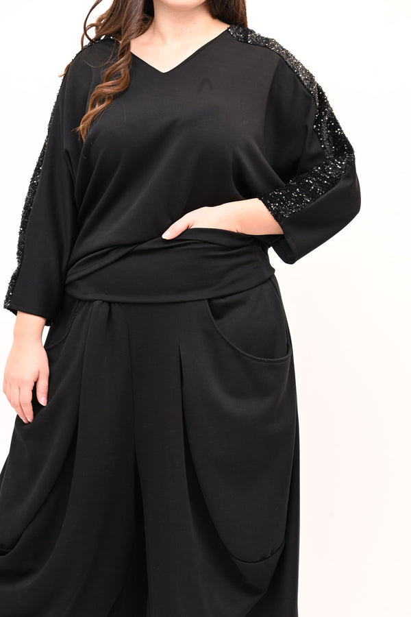 Completo neoprene paillettes - Nero