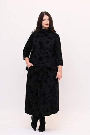 Maglia devorè collo risvolto - Nero