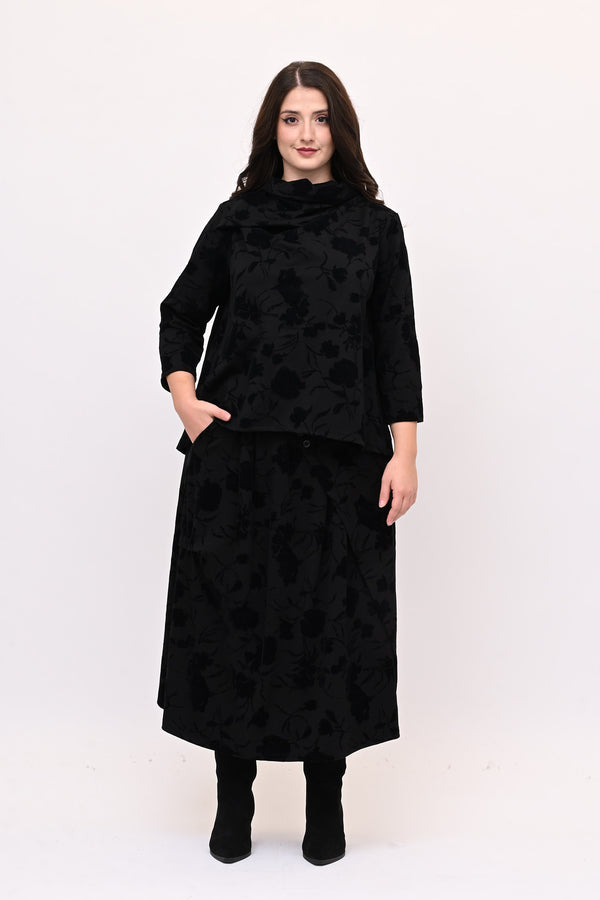 Gonna bottone devorè - Nero