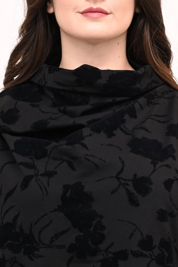 Maglia devorè collo risvolto - Nero