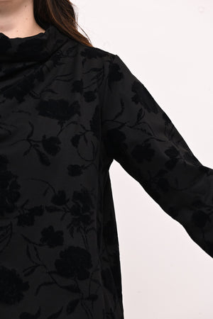 Maglia devorè collo risvolto - Nero