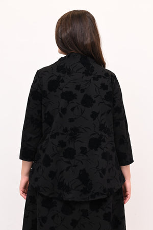 Maglia devorè collo risvolto - Nero