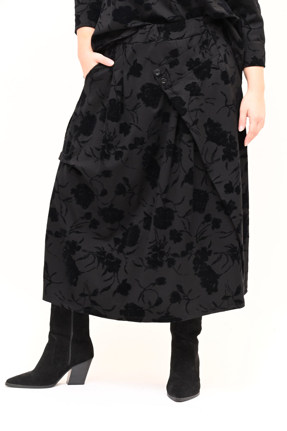 Gonna bottone devorè - Nero