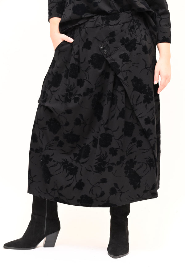 Gonna bottone devorè - Nero