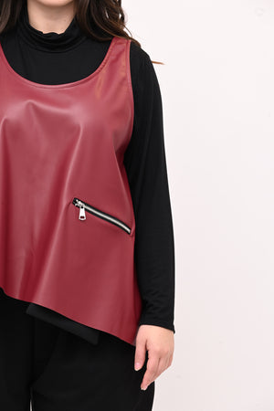 Gilet ecopelle punta - Vino