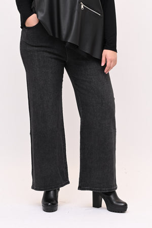 Jeans palazzo strass - Nero