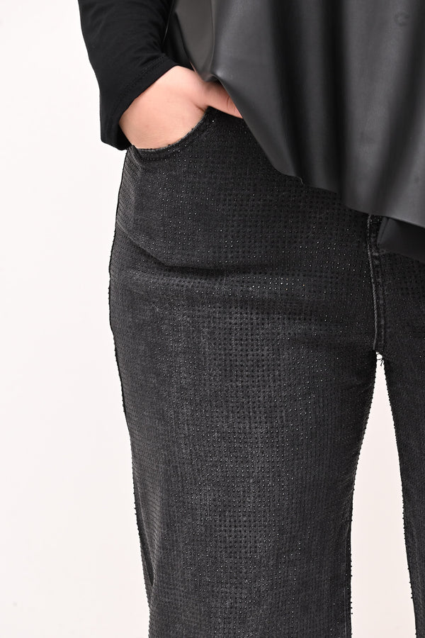 Jeans palazzo strass - Nero