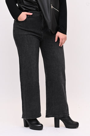 Jeans palazzo strass - Nero