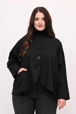 Giacca senza collo over - Nero