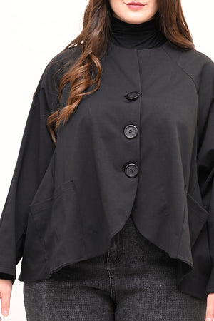 Giacca senza collo over - Nero