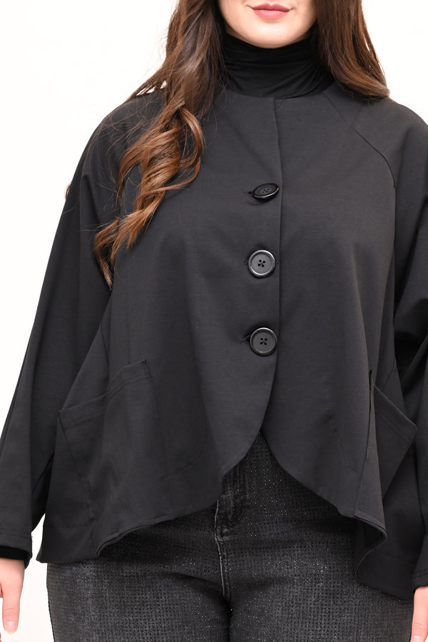 Giacca senza collo over - Nero