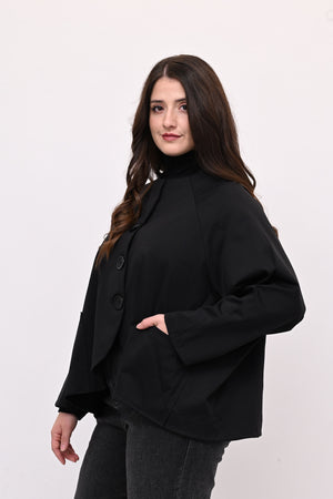 Giacca senza collo over - Nero