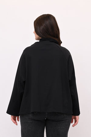 Giacca senza collo over - Nero