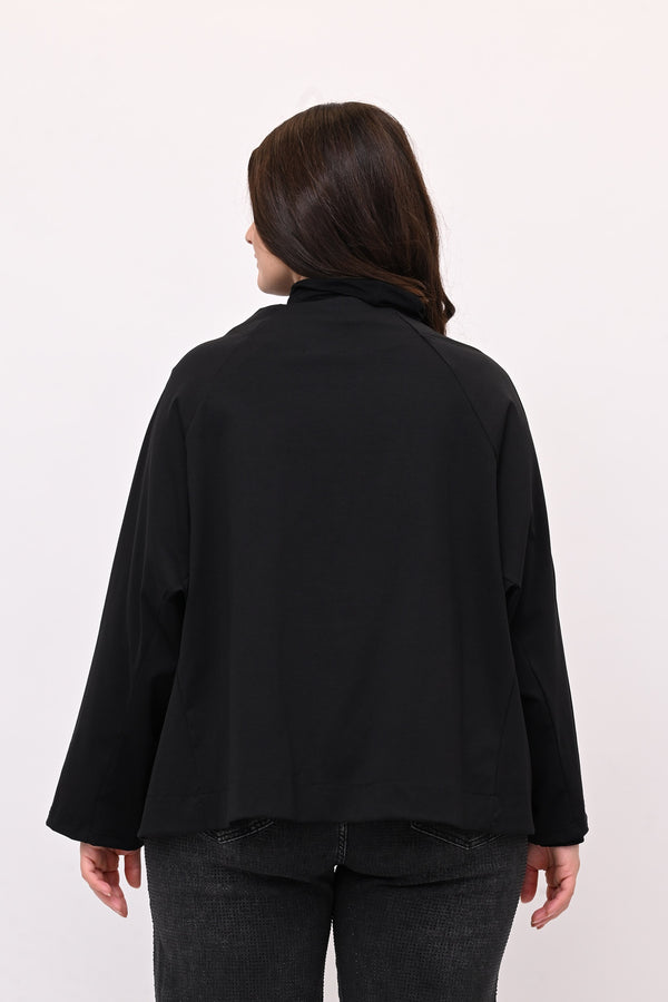 Giacca senza collo over - Nero