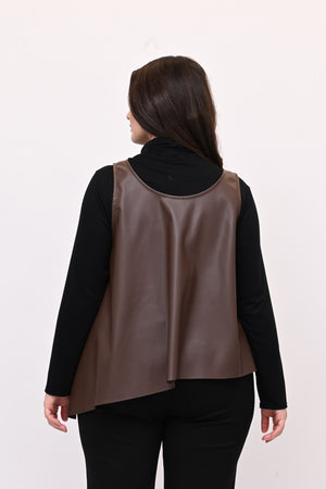 Gilet ecopelle punta - Moro