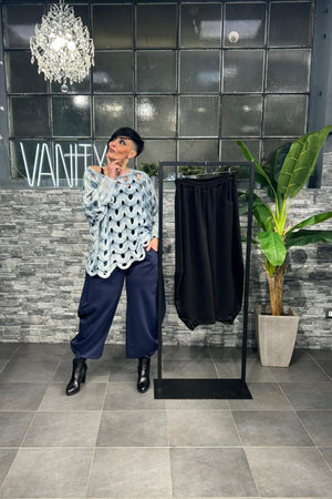 Pantalone crop neoprene - Blu