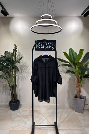 Camicia organza over - Nero