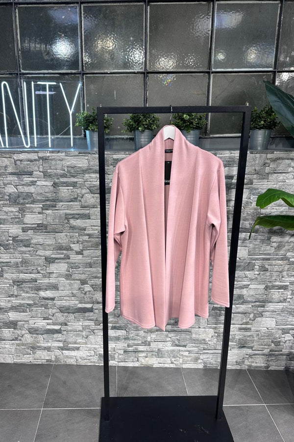 Giacca neoprene sciallata - Rosa cipria