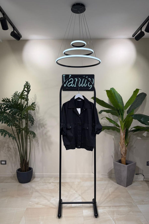 Bomber cotone elastico - Nero