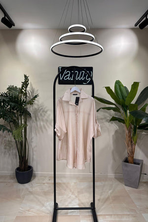 Camicia organza over - Nude