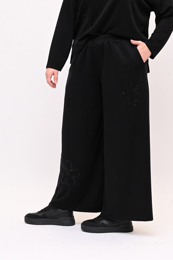 Tuta neoprene fiore - Nero