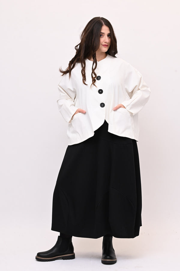 Giacca senza collo over - Bianco