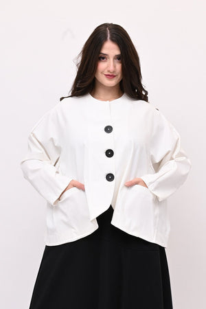 Giacca senza collo over - Bianco